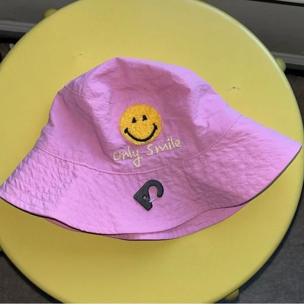 Zara Pink SmileyWorld Kids Girls Bucket Hat (Size 6-9months)